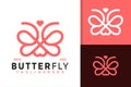 Heart Butterfly Line Logo Design, Brand Identity logos vector, modern logo, Logo Designs Vector Illustration Template Royalty Free Stock Photo