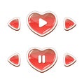 Heart buttons set Royalty Free Stock Photo