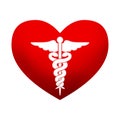 Heart with Caduceus symbol