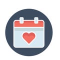 Heart calendar Vector icon which can easily modify or edit