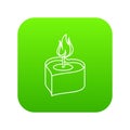 Heart candle icon green vector Royalty Free Stock Photo