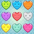 Heart candy block puzzle colorful in different color. Royalty Free Stock Photo