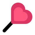 Heart candy on stick delicious dessert icon vector
