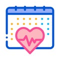 Heart cardio calendar icon vector outline illustration