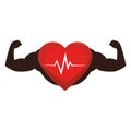 heart cardio with strong hands Royalty Free Stock Photo