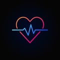 Heart cardiogram colored icon - vector heartbeat concept sign Royalty Free Stock Photo