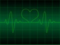 Heart cardiogram with heart on it Royalty Free Stock Photo