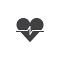 Heart cardiogram icon vector