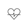 Heart cardiogram line icon