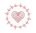 Heart cardiogram pulse bpm. Vector illustration