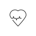 Heart cardiology line icon