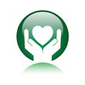 Heart in hands logo