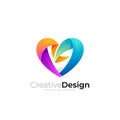 Heart care logo and colorful design template Royalty Free Stock Photo