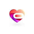 Heart care logo template, social icon Royalty Free Stock Photo