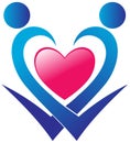 Heart care logo Royalty Free Stock Photo