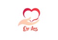 Heart and Caring Hand, logo business vector Royalty Free Stock Photo