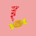 heart cartoon candy yellow sweet icon design