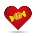 heart cartoon candy yellow sweet icon design