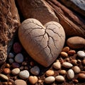Heart carved from stone, hard and cold Royalty Free Stock Photo