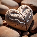 Heart carved from stone, hard and cold Royalty Free Stock Photo