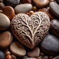 Heart carved from stone, hard and cold Royalty Free Stock Photo