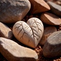 Heart carved from stone, hard and cold Royalty Free Stock Photo