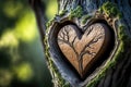 Heart carved in a tree - ecology, environment, background