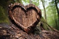 Heart carved on a tree trunk