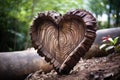 Heart carved on a tree trunk