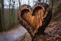 Heart carved on a tree trunk Royalty Free Stock Photo