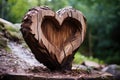 Heart carved on a tree trunk