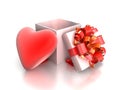 Heart in a celebratory box on