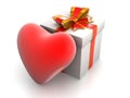 Heart in a celebratory box on