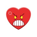 Heart character feeling furious. Vector illustration decorative design