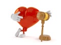 Heart character with gavel