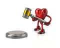 Heart character with a judges gavel Royalty Free Stock Photo