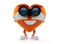 Heart character looking through binoculars Royalty Free Stock Photo