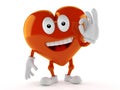 Heart character with ok gesture Royalty Free Stock Photo