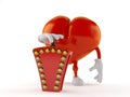 Heart character pushing quiz button