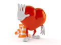 Heart character with stop gesture