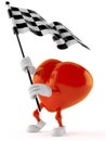 Heart character waving race flag Royalty Free Stock Photo