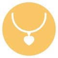 Heart charm, heart locket, Isolated Vector Icon which can be easily modified or edited