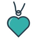 Heart charm, heart locket Vector Icon editable Royalty Free Stock Photo