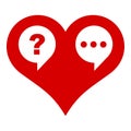 Heart chat icon, simple style Royalty Free Stock Photo