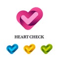 Heart Check Abstract Logo Set