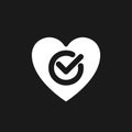 Heart checkup dark mode glyph ui icon