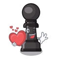 With heart chess pawn in the cartoon shape Royalty Free Stock Photo