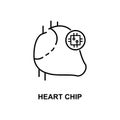 heart chip icon. Element of technologies icon with name for mobile concept and web apps. Thin line heart chip icon can be used for