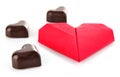 Heart of chocolate and origami