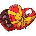 Heart Chocolates Box Cartoon Colored Clipart